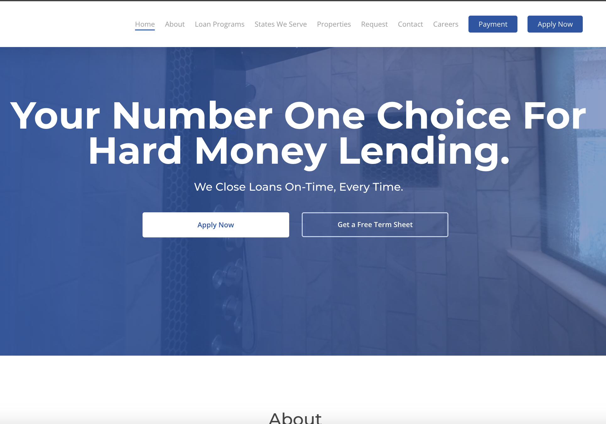 Previous website homepage